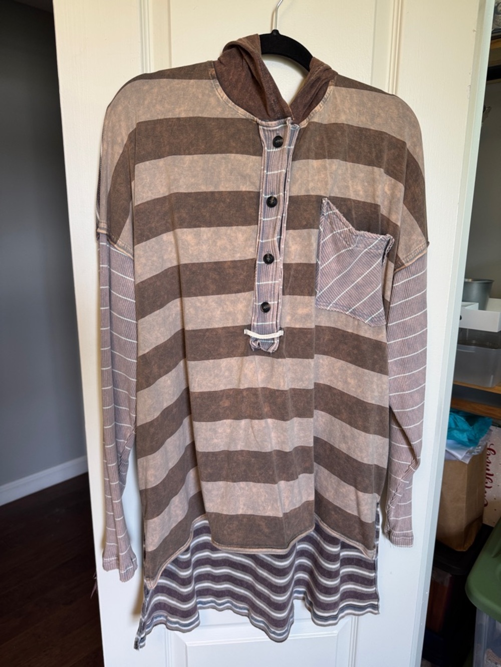 Oli & Hali Striped Hooded Top